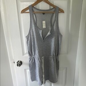 Aerie Gray Sleeveless Tie Front Jumpsuit